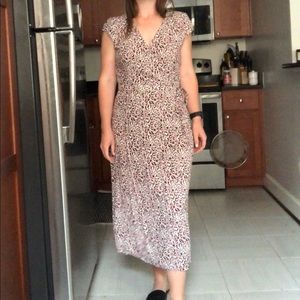 J. Crew Pink Leopard Print Wrap Dress